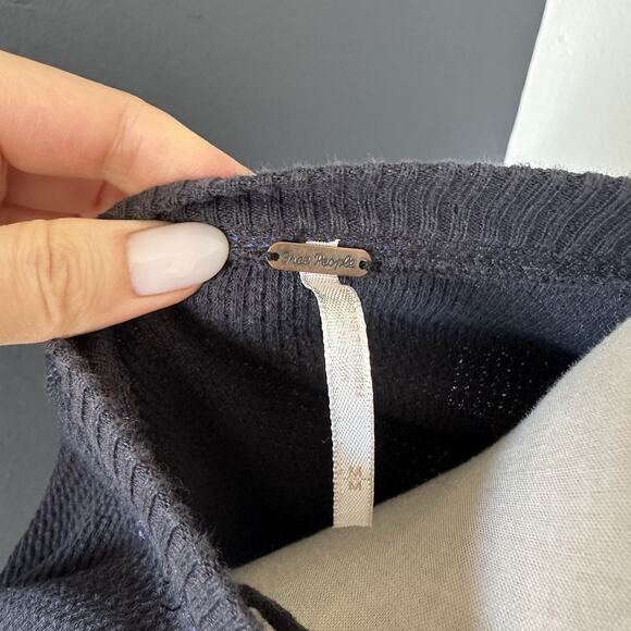 FREE PEOPLE In The Mix Crochet Cuff Waffle Long Sleeve Top - Picture 9 of 11